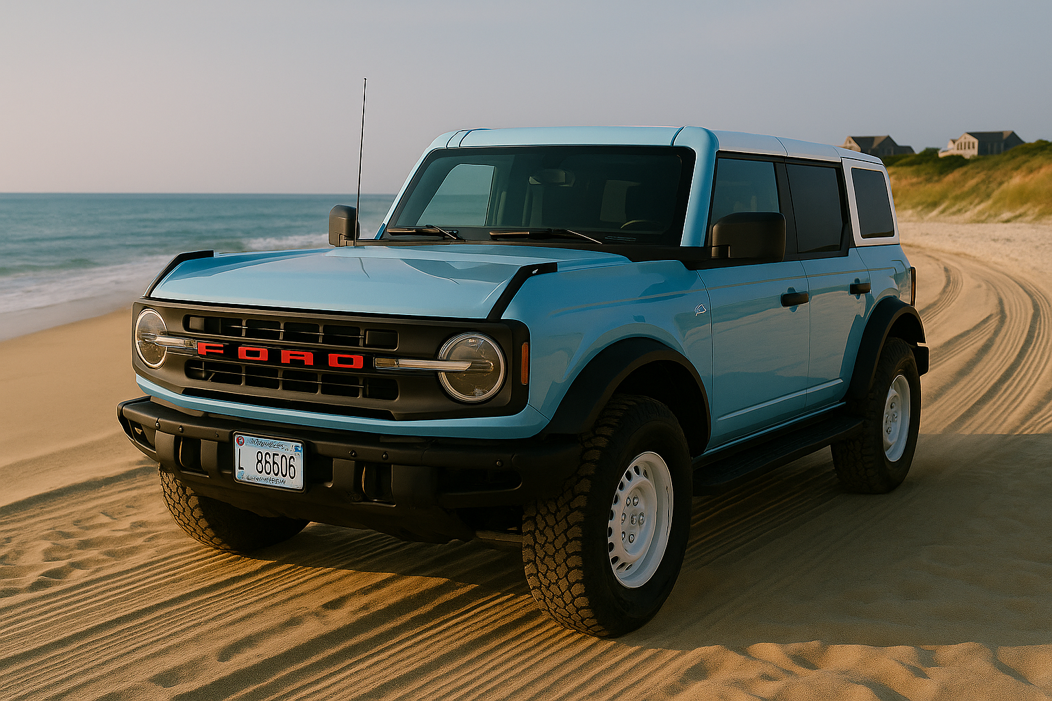 2025 Ford Bronco Sasquatch Package on Nantucket beach