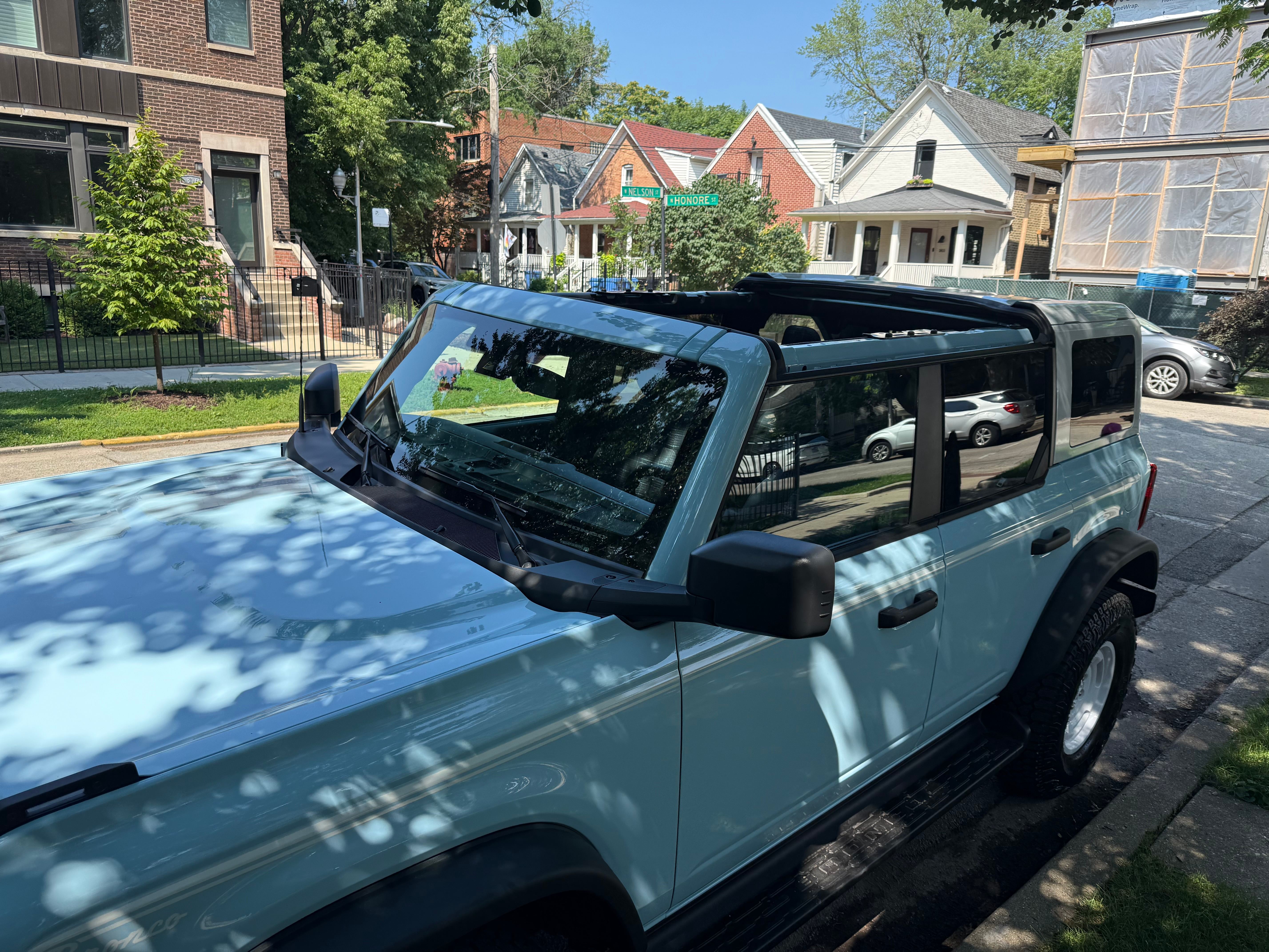 Ford Bronco side view with soft top configuration